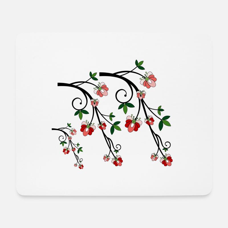 Natürliche Blumen - Mousepad (Querformat) - Weiß