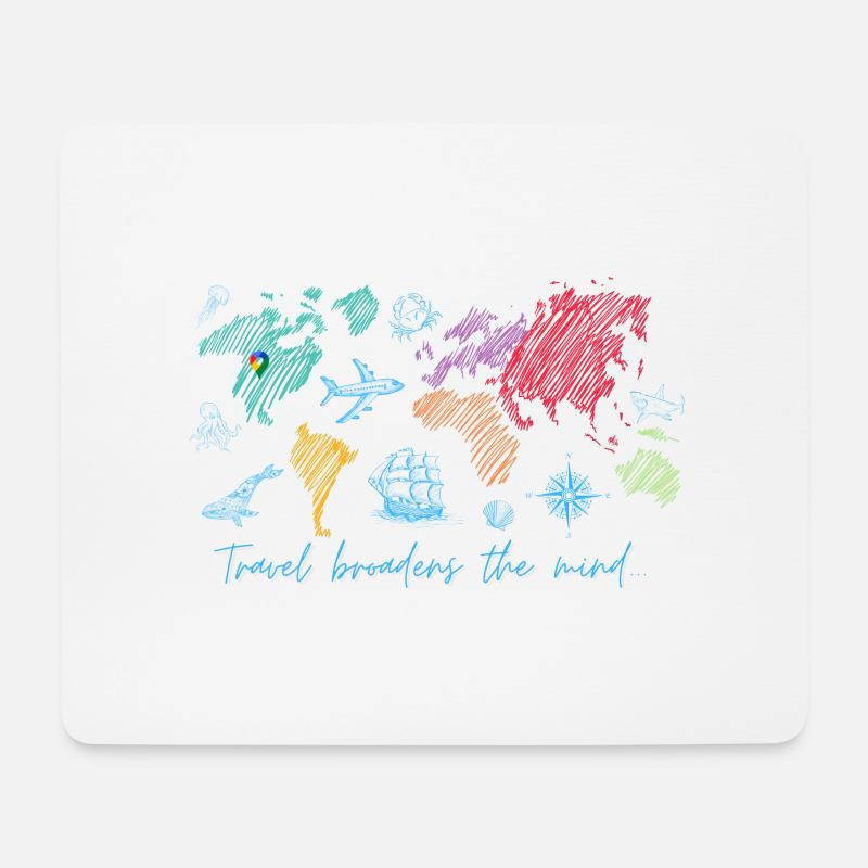 Travel Broadens The Mind - Mousepad (Querformat) - Weiß