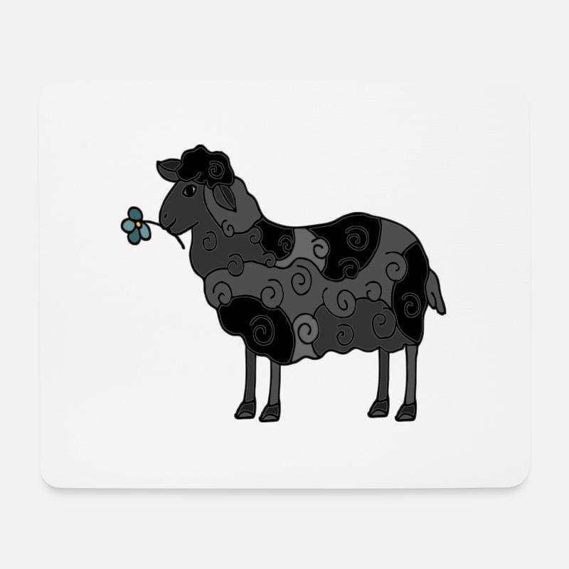 Schafe - Mousepad (Querformat) - Weiß