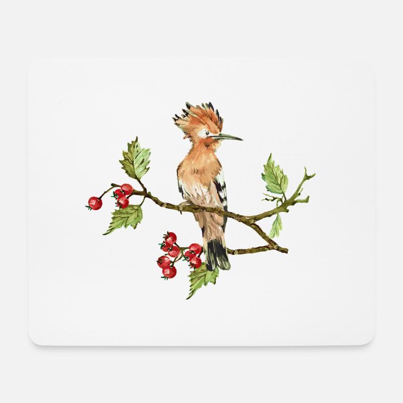 Bunter Vogel - Mousepad (Querformat) - Weiß
