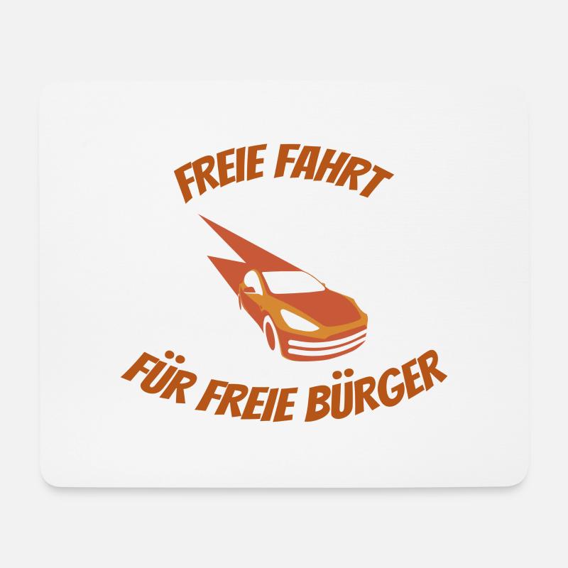 Freie Fahrt für freie Bürger Tempolimit Auto Speed - Mousepad (Querformat) - Weiß