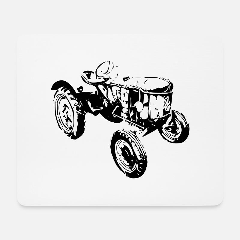 Traktor - Mousepad (Querformat) - Weiß
