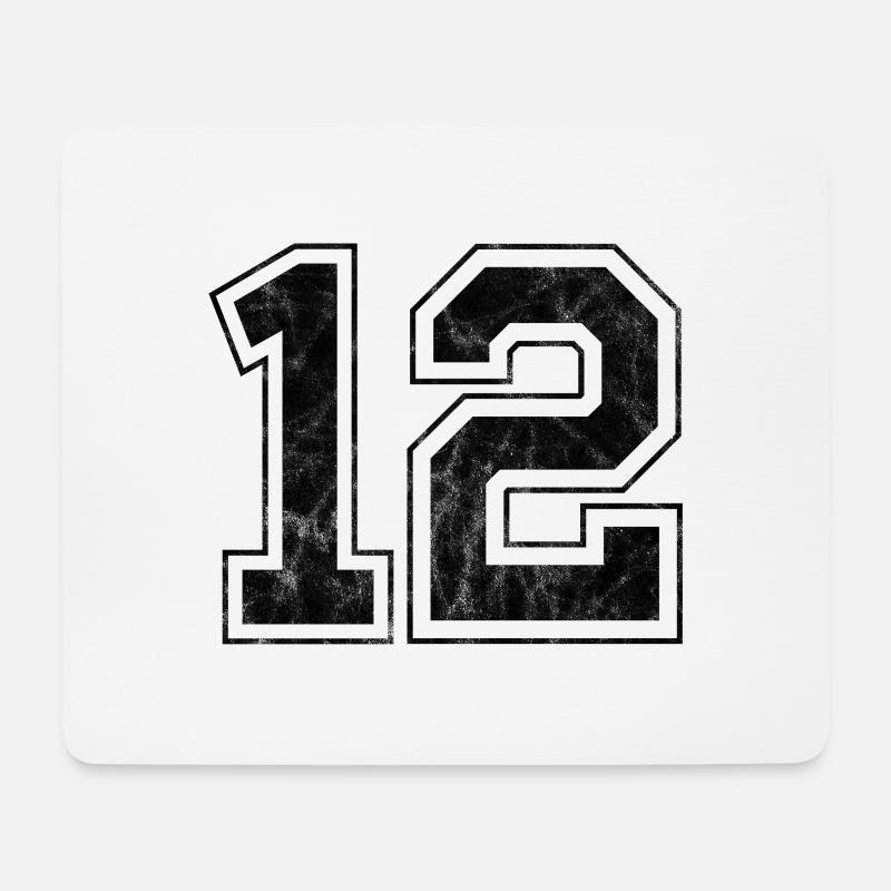 Anzahl 12 - Mousepad (Querformat) - Weiß