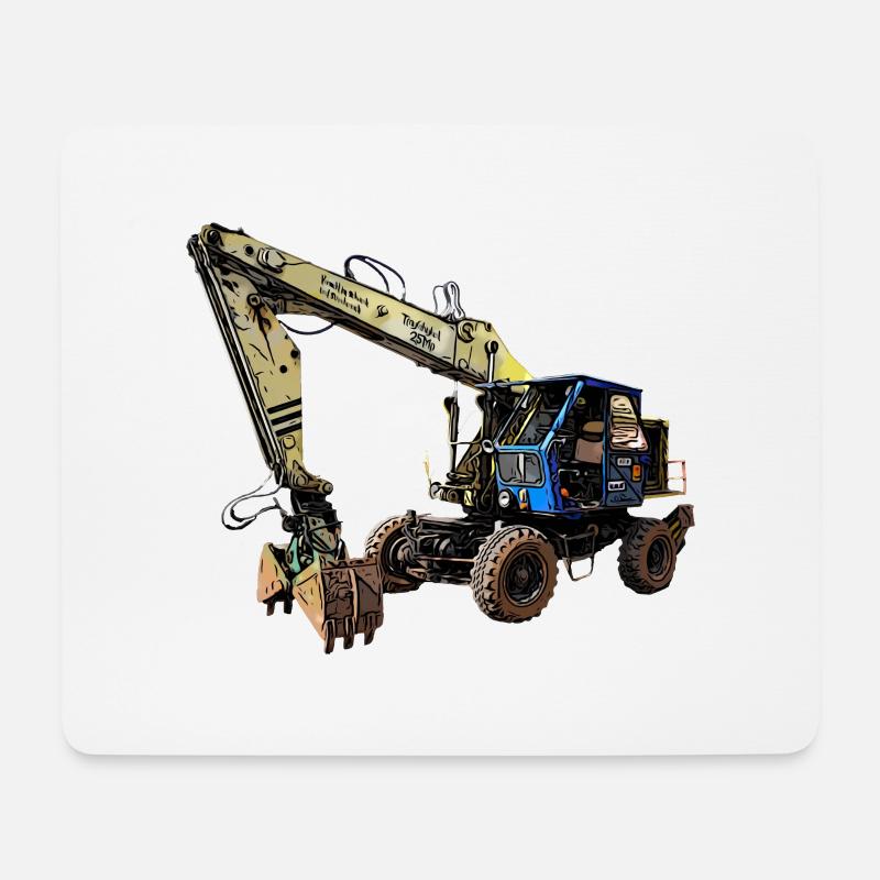 T174 Bagger DDR - Mousepad (Querformat) - Weiß