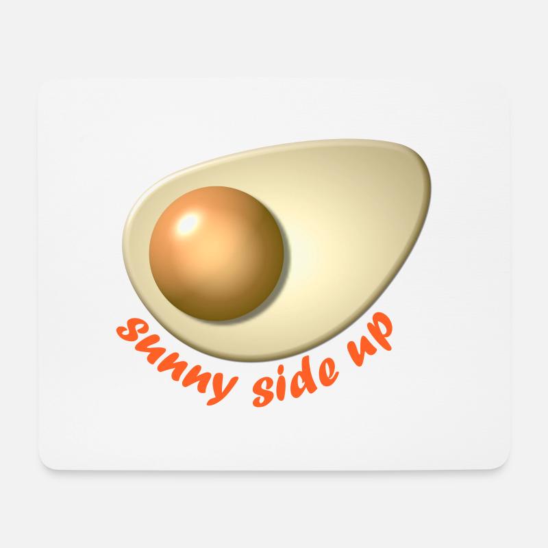 Egg Sunny side up schrift - Mousepad (Querformat) - Weiß