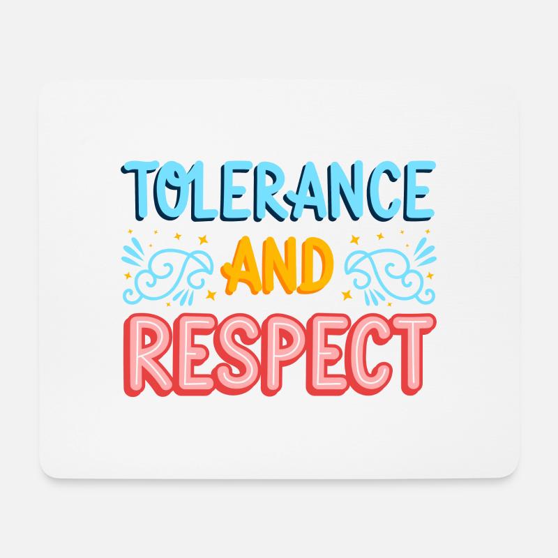 Toleranz und Respekt für originelle Geschenkidee - Mousepad (Querformat) - Weiß