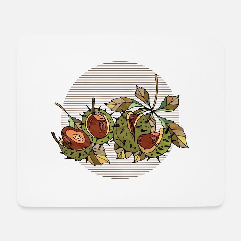 Kastanien - Mousepad (Querformat) - Weiß