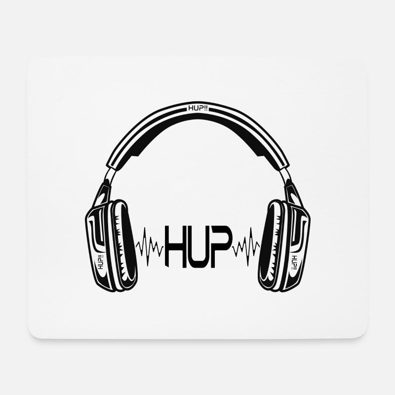 Kopfhörer Headphones Auriculares Headset HUP!! - Mousepad (Querformat) - Weiß