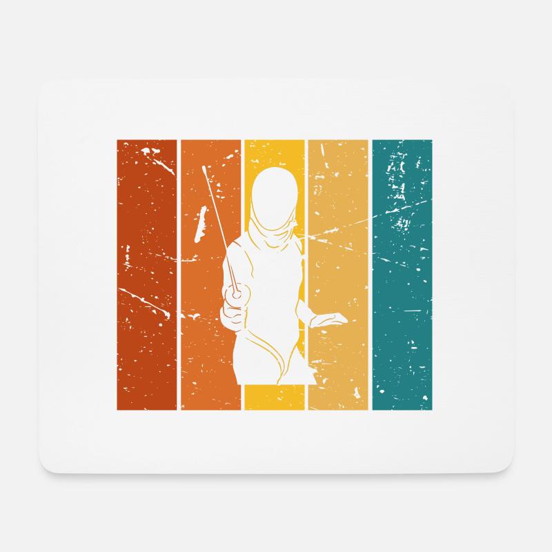 Vintage Geschenk Fechter - Mousepad (Querformat) - Weiß