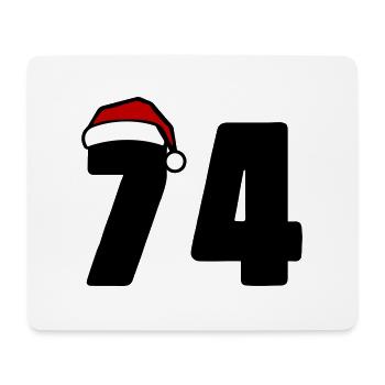 74 Numéro Noël - Tapis de souris (format paysage) - blanc - Devant