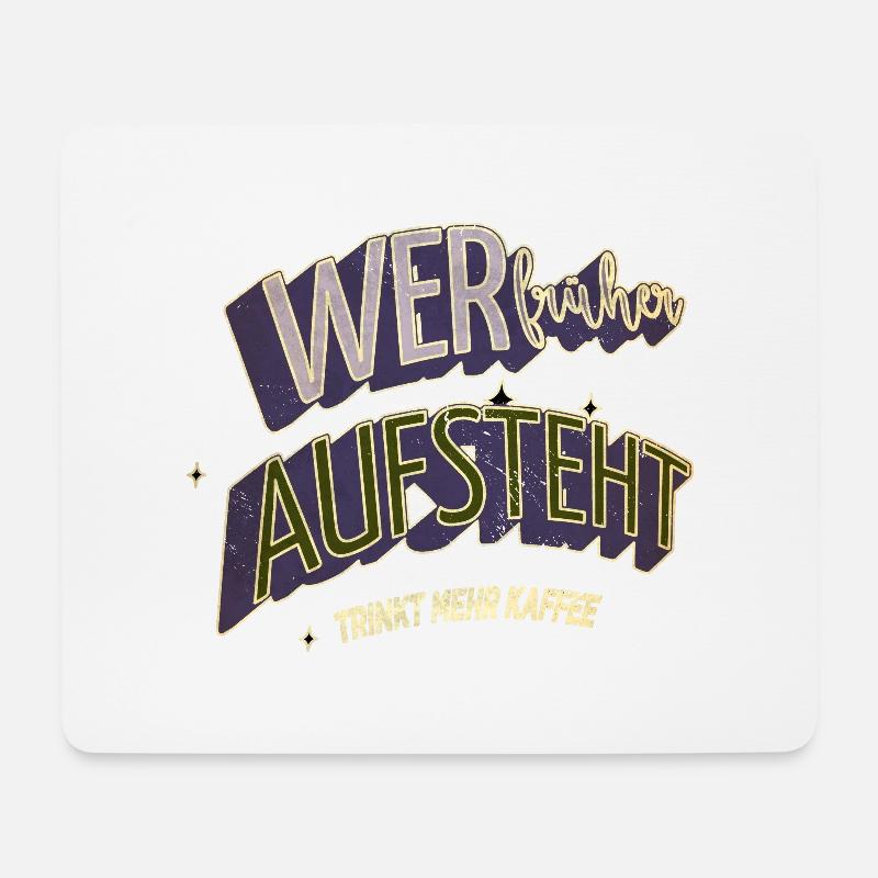 frühstück kaffeetasse coffeeshop humor geschenk - Mousepad (Querformat) - Weiß