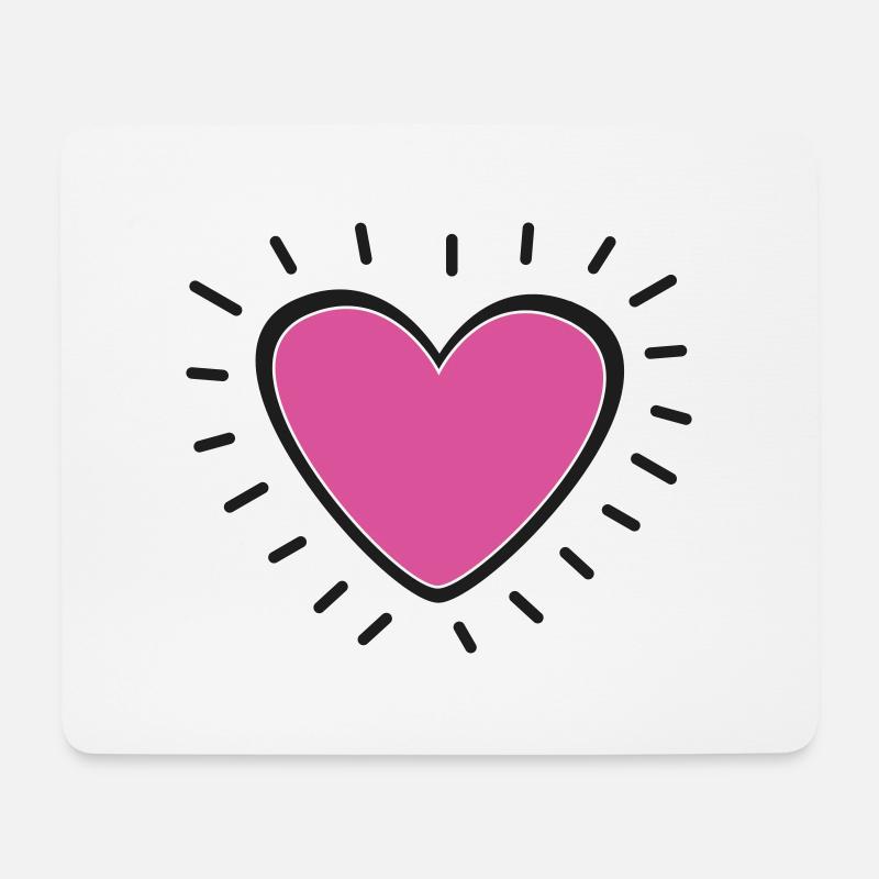 Das scheinende Herz voller Lebensfreude in pink - Mousepad (Querformat) - Weiß