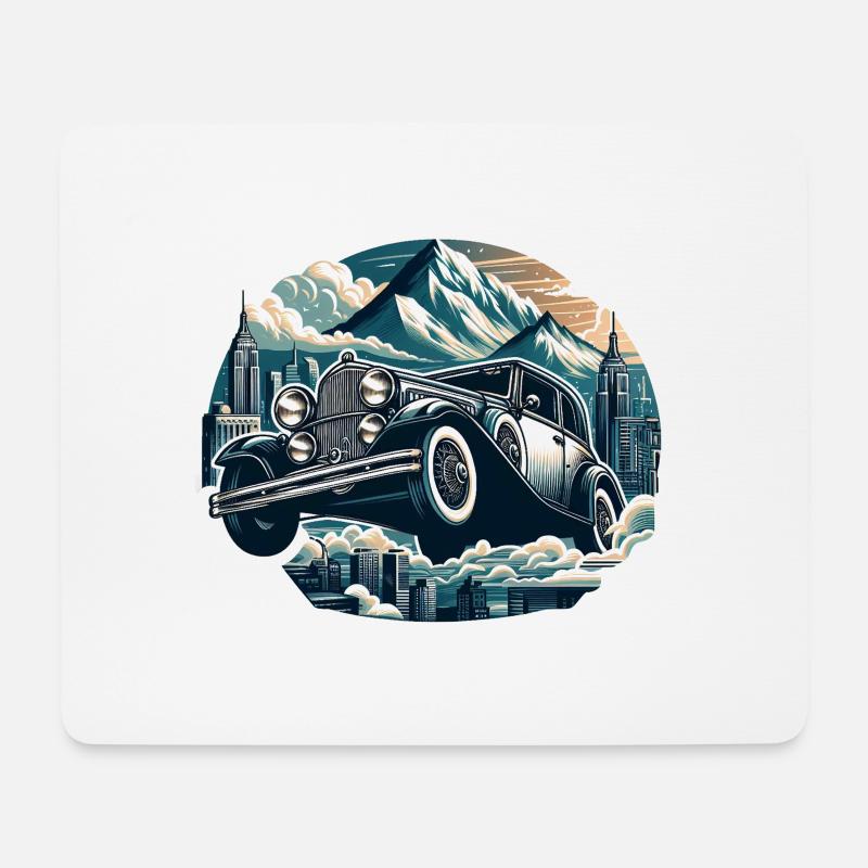 Amerikanischer Oldtimer und Sportwagen - Mousepad (Querformat) - Weiß
