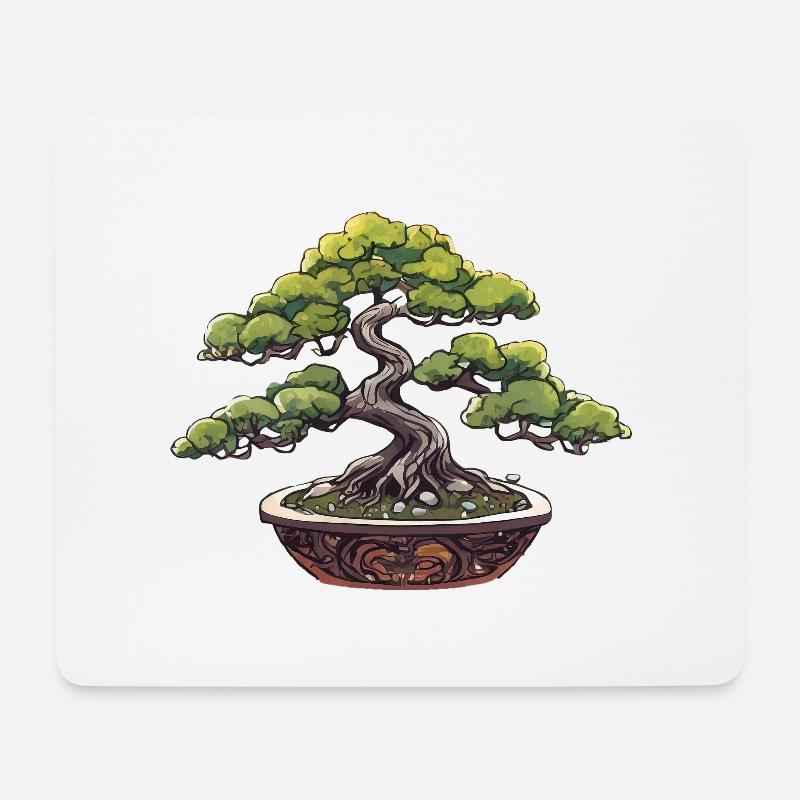 Bonsai - Mousepad (Querformat) - Weiß