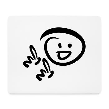 Face smiling, pointing with two fingers at something - Mouse Pad (horizontal) - white - Front