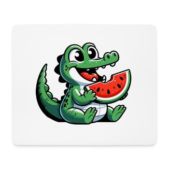 Crocodile Melon Pastèque Fruit Fruité - Tapis de souris (format paysage) - blanc - Devant