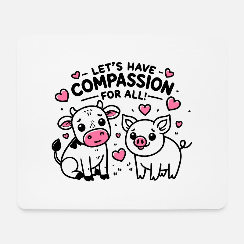 Compassion for all - Mousepad (Querformat) - Weiß