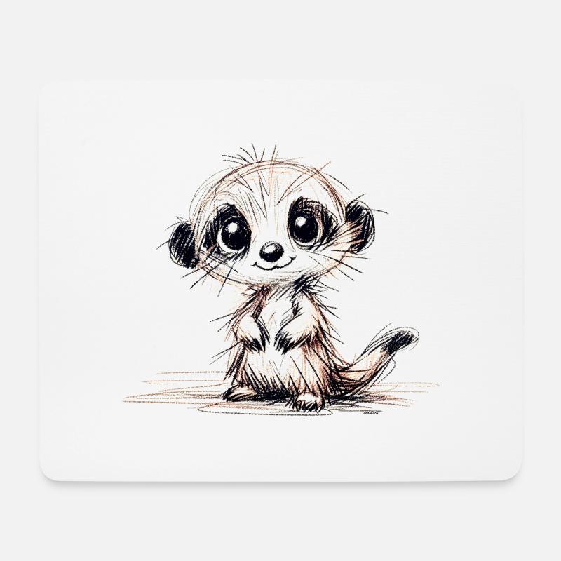 Erdmännchen - Mousepad (Querformat) - Weiß