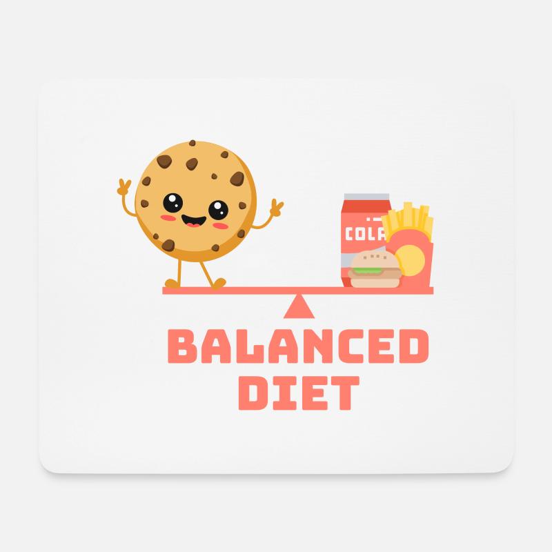 balanced cookie fastfood Diet - Mousepad (Querformat) - Weiß