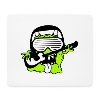 Cool Party Monster Alien Plays Guitar Music - Mouse Pad (horizontal) - white - Front