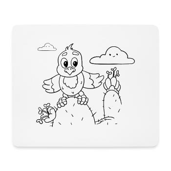 Design für Kreative: Ausmalbild Geier - Mousepad (Querformat) - Weiß - Vorne
