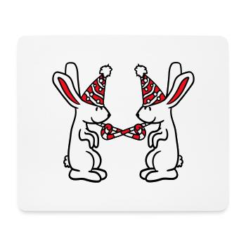 2 Bunnies Birthday Team Gift Toad Party Hat - Mouse Pad (horizontal) - white - Front