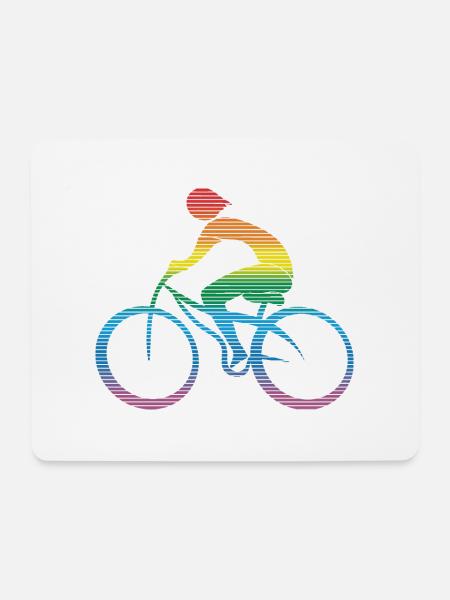 Radfahrer - Mousepad (Querformat) - Weiß