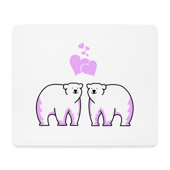 Eisbären verliebt - Mousepad (Querformat) - Weiß - Vorne