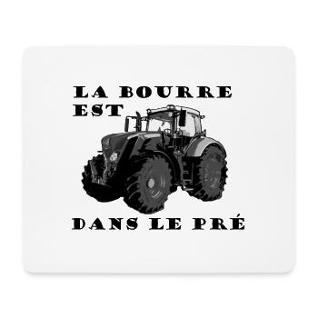 La bourre est dans le pré - Tapis de souris (format paysage) - blanc - Devant