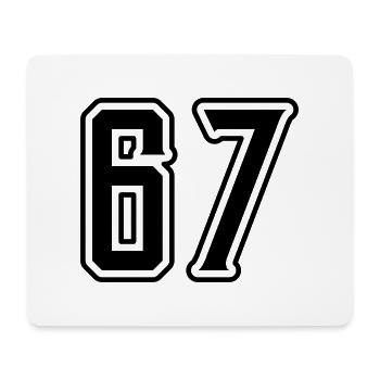 67 Zahl Symbol - Mousepad (Querformat) - Weiß - Vorne