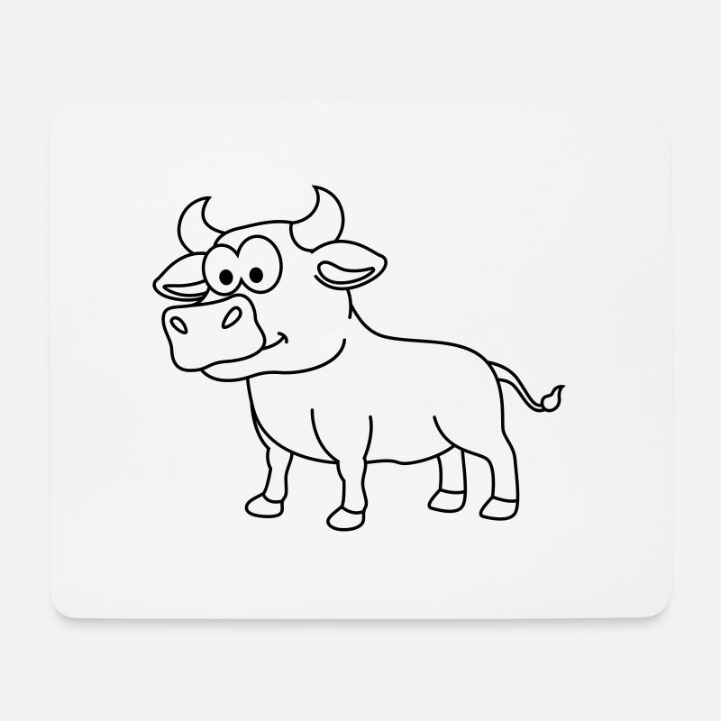 Stier Comic Tier - Mousepad (Querformat) - Weiß