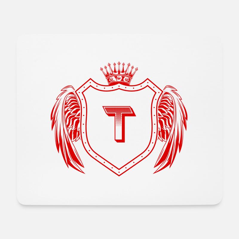 T Buchstabe Wappen - Mousepad (Querformat) - Weiß