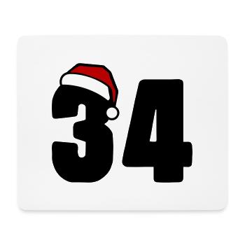 34 Numéro Noël - Tapis de souris (format paysage) - blanc - Devant