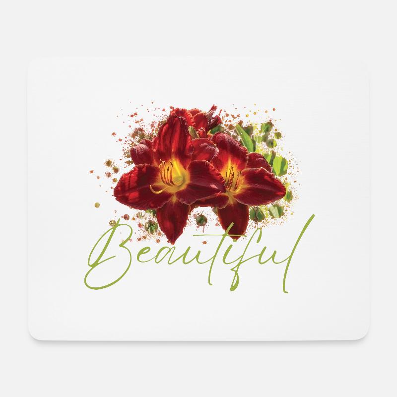 Schöne Euphrosyne-Blüten - Mousepad (Querformat) - Weiß