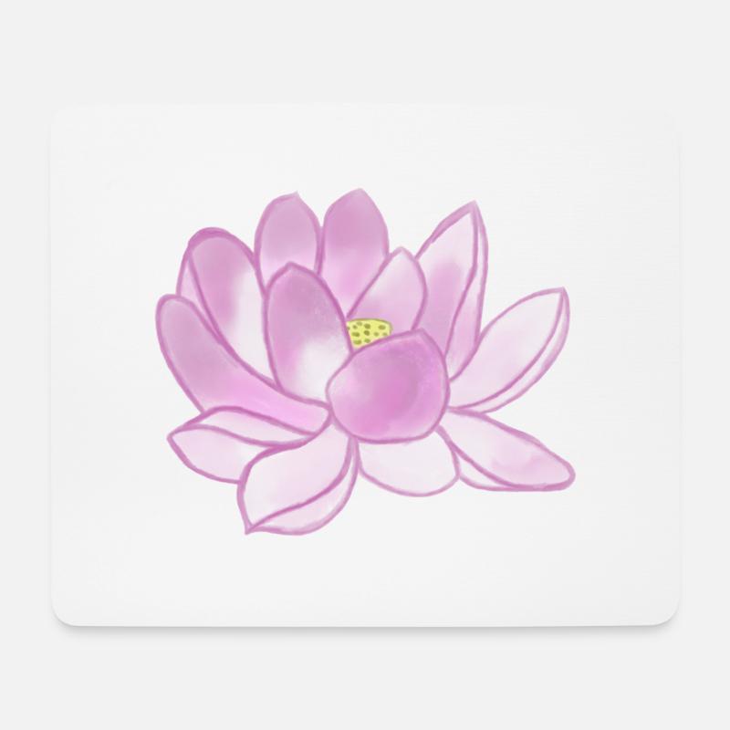 Lotusblüte - Mousepad (Querformat) - Weiß