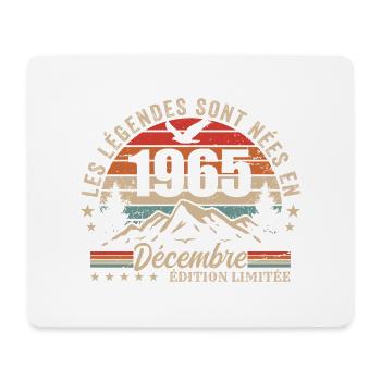 Rétro Décembre 1965 - Cadeau 60 Ans - Tapis de souris (format paysage) - blanc - Devant