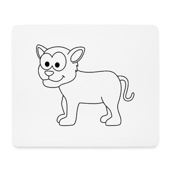 Panther Comic Tier - Mousepad (Querformat) - Weiß - Vorne