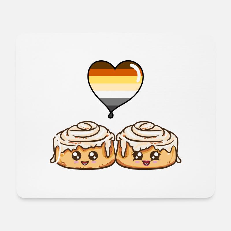 Cinnamon Roll Paar Gay Bear Pride - Mousepad (Querformat) - Weiß