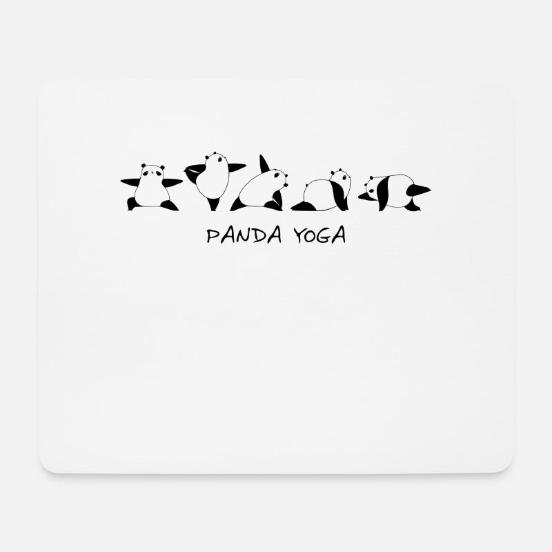 Panda Yoga - Mousepad (Querformat) - Weiß