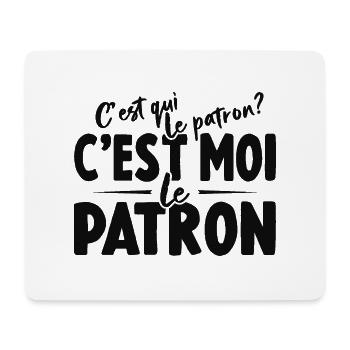 C'est Qui Le Patron C'est Moi Le Patron - Tapis de souris (format paysage) - blanc - Devant