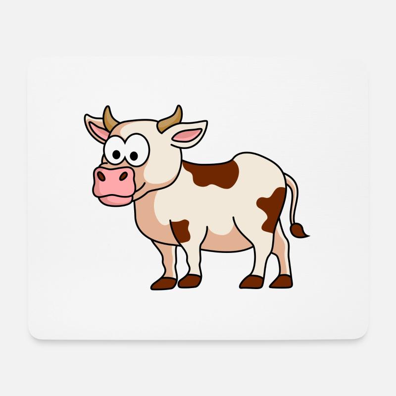 Kuh Comic Tier - Mousepad (Querformat) - Weiß