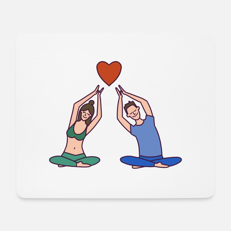 YOGA DE LA SAINT-VALENTIN - Tapis de souris (format paysage) - blanc