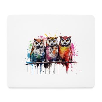 Grafitti Eulen - Mousepad (Querformat) - Weiß - Vorne