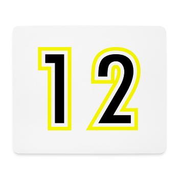 12 Zahl College - Mousepad (Querformat) - Weiß - Vorne