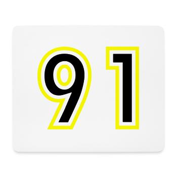 91 Zahl College - Mousepad (Querformat) - Weiß - Vorne