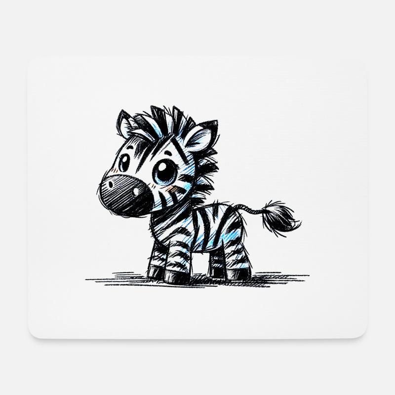 Zebra - Mousepad (Querformat) - Weiß