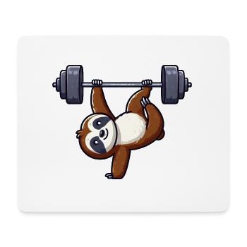 Skurriles Faultier Workout Klimmzüge Fitness - Mousepad (Querformat) - Weiß - Vorne