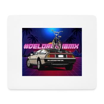 Delorean Future 80s Car avec Oldschool BMX Tour - Tapis de souris (format paysage) - blanc - Devant