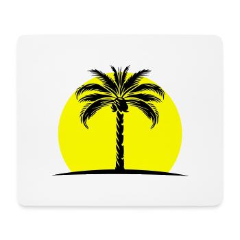 Île Palm Silhouette - Tapis de souris (format paysage) - blanc - Devant