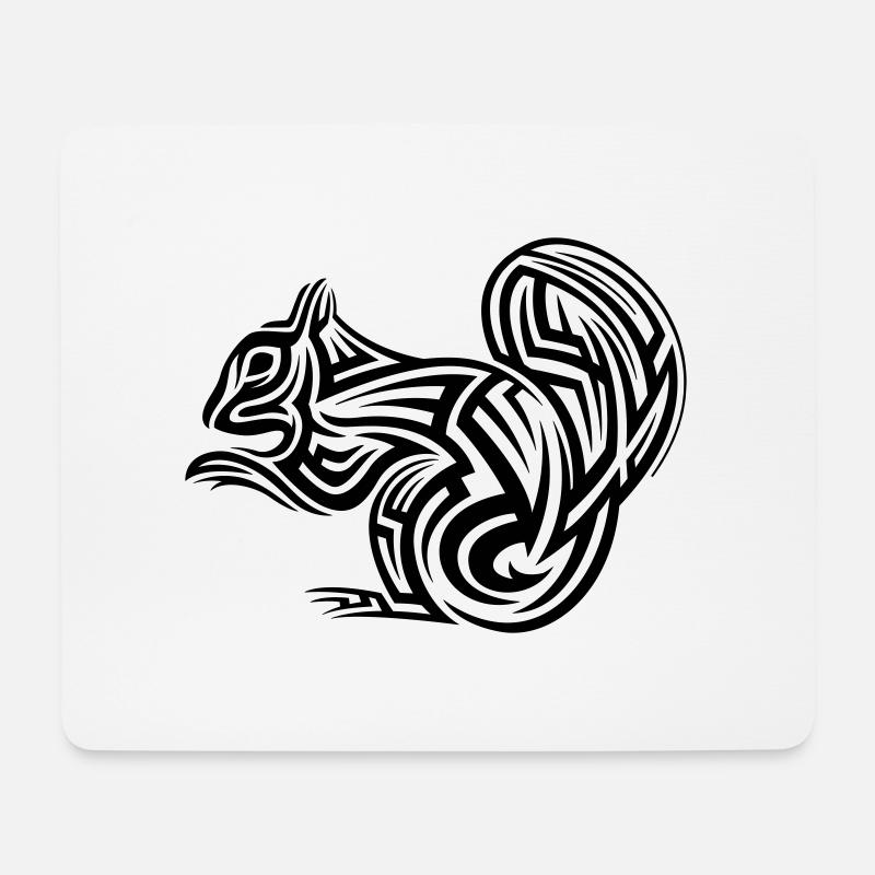 Eichhörnchen Tribal Tattoo - Mousepad (Querformat) - Weiß